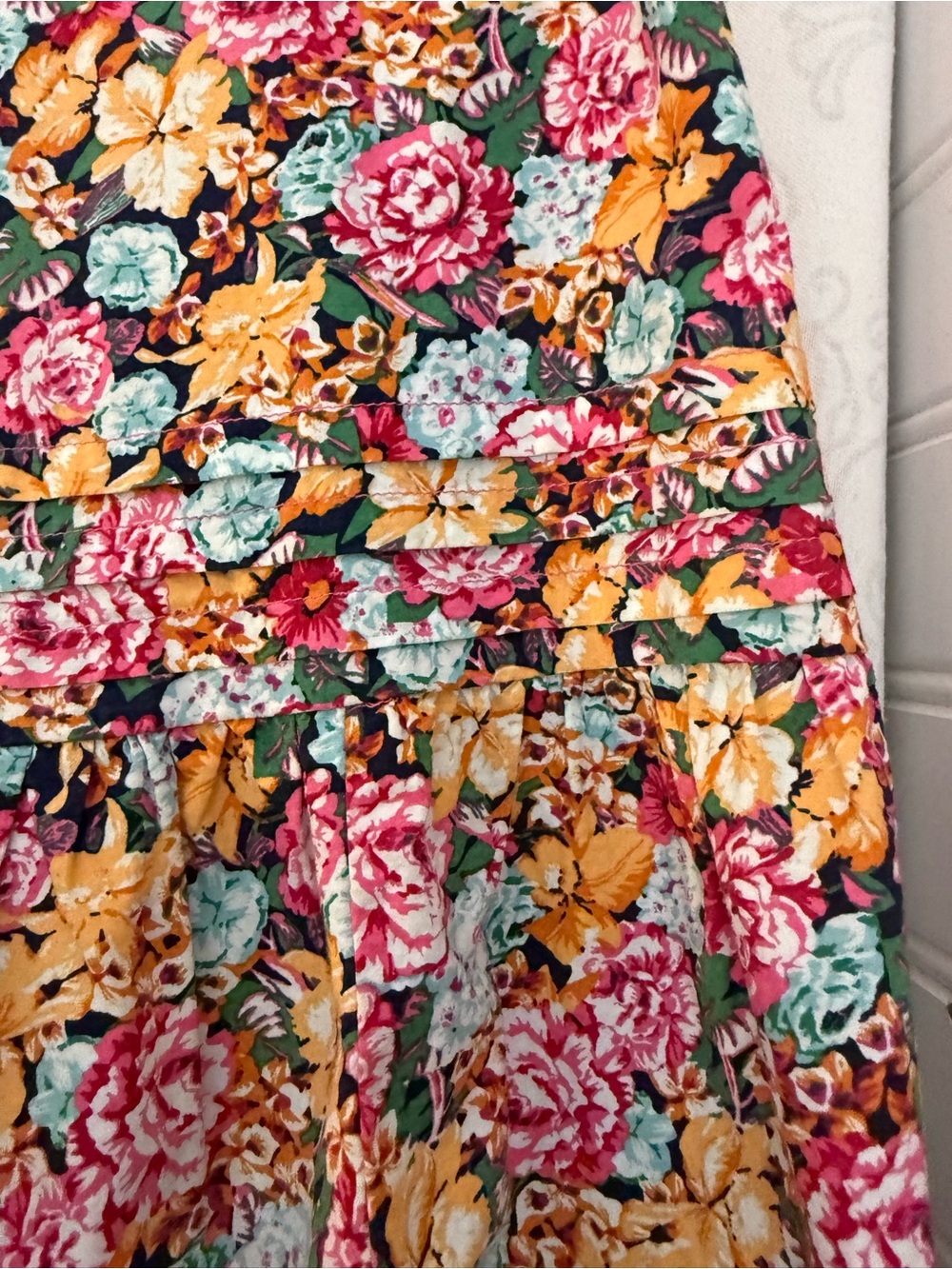 Anthropologie Maeve Off-the-Shoulder Smocked Floral Flounced Mini Dress Large - Picture 12 of 13